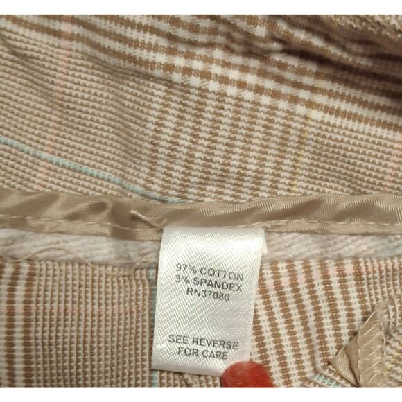 Cato Glen Check Capri Pants Women’s Size 14 – Tan Beige Preppy Corpcore Casual - Picture 8 of 9